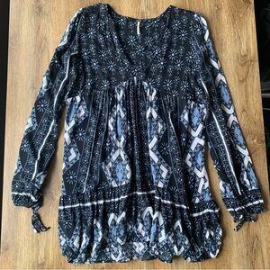 Free People Boho V-Neck Empire Waist Top